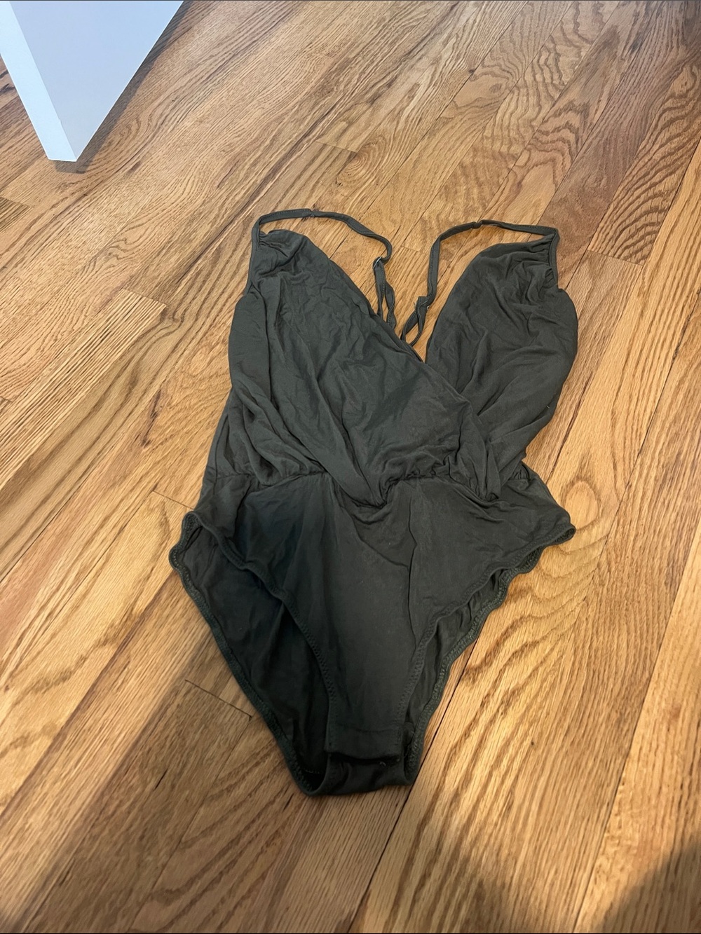 Green Criss Cross Bodysuit - Low Back